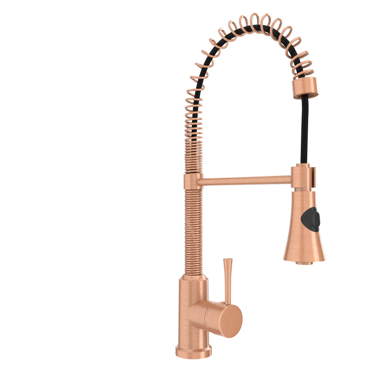 Copper Pre-Rinse Spring Kitchen Faucet, Single Level Solid Brass Kitchen Sink Faucets with Pull Down Sprayer - AK96565C
