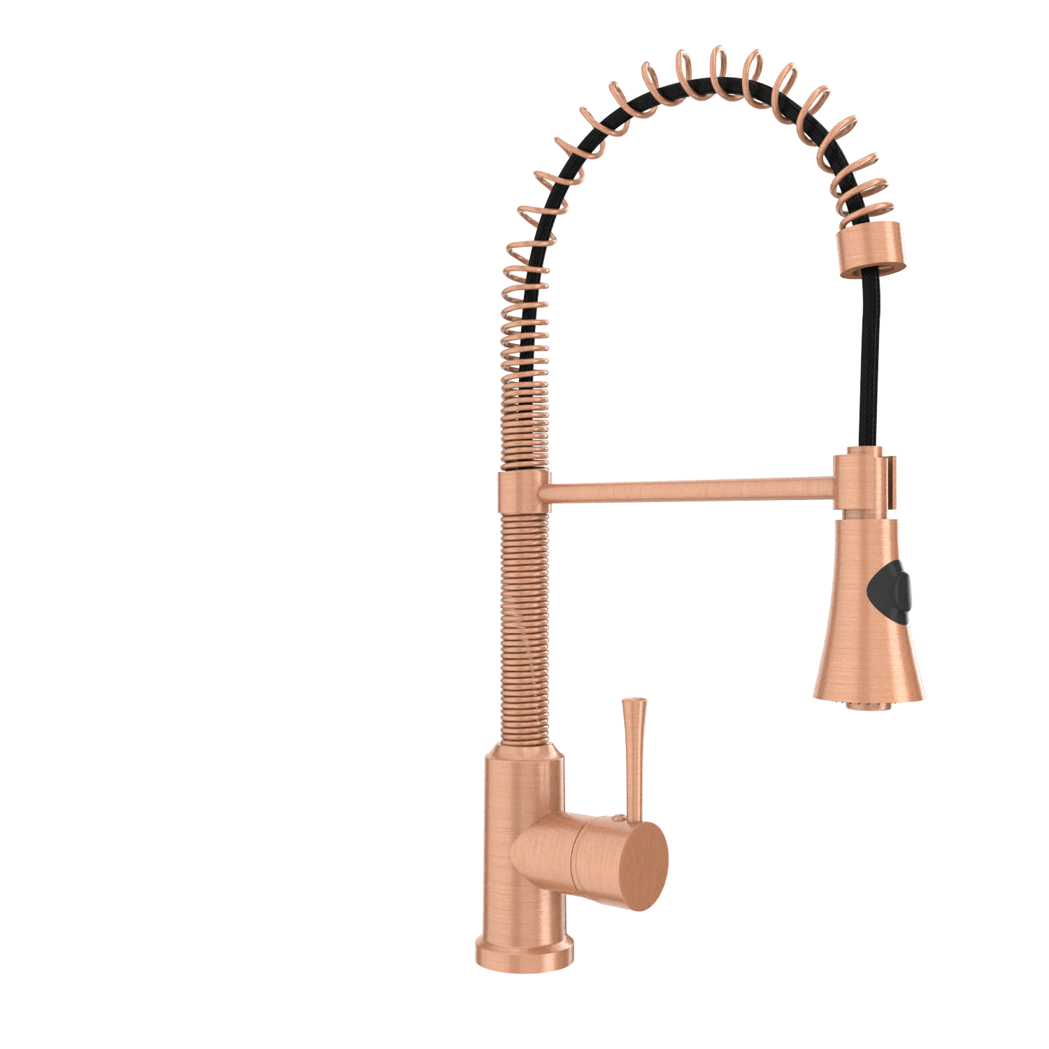 Copper Pre-Rinse Spring Kitchen Faucet, Single Level Solid Brass Kitchen Sink Faucets with Pull Down Sprayer - AK96565C