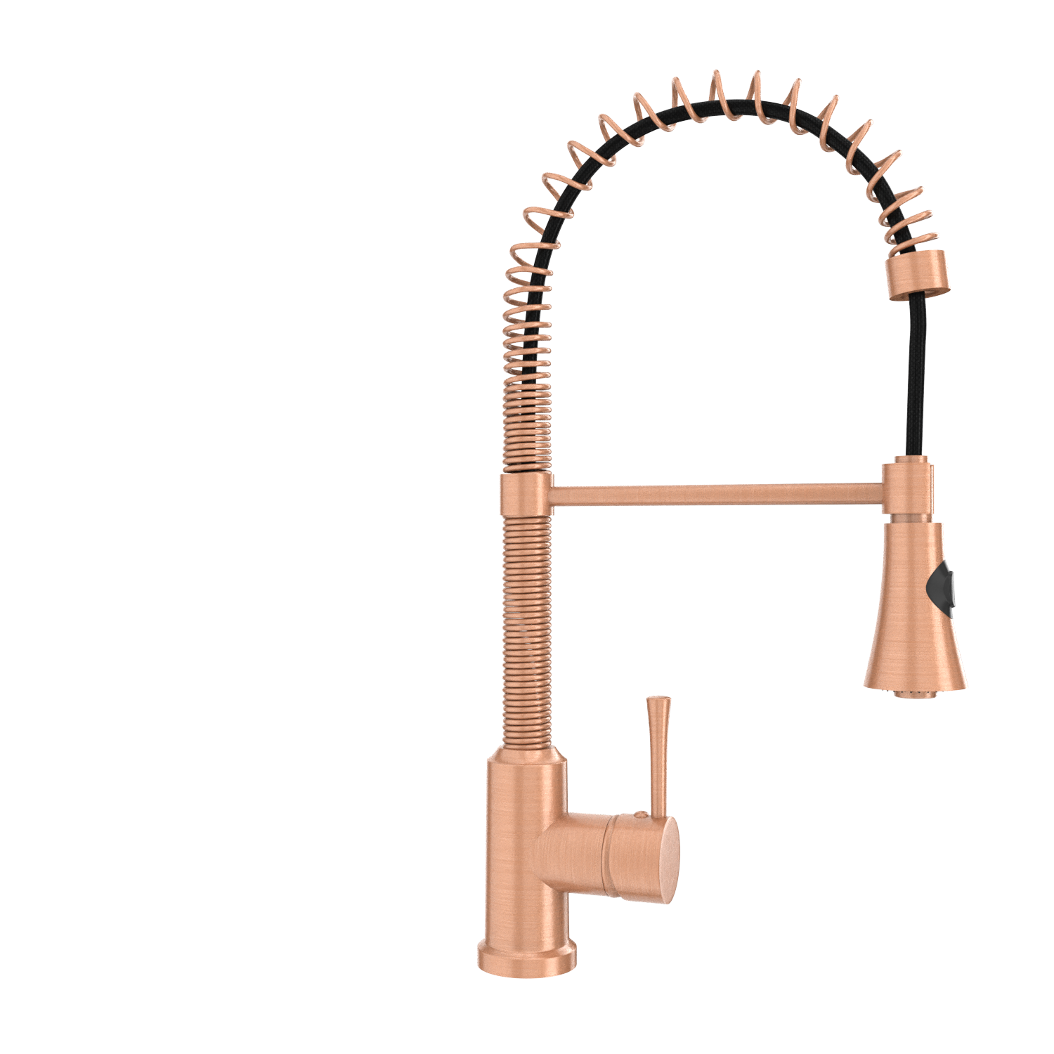 Copper Pre-Rinse Spring Kitchen Faucet, Single Level Solid Brass Kitchen Sink Faucets with Pull Down Sprayer - AK96565C