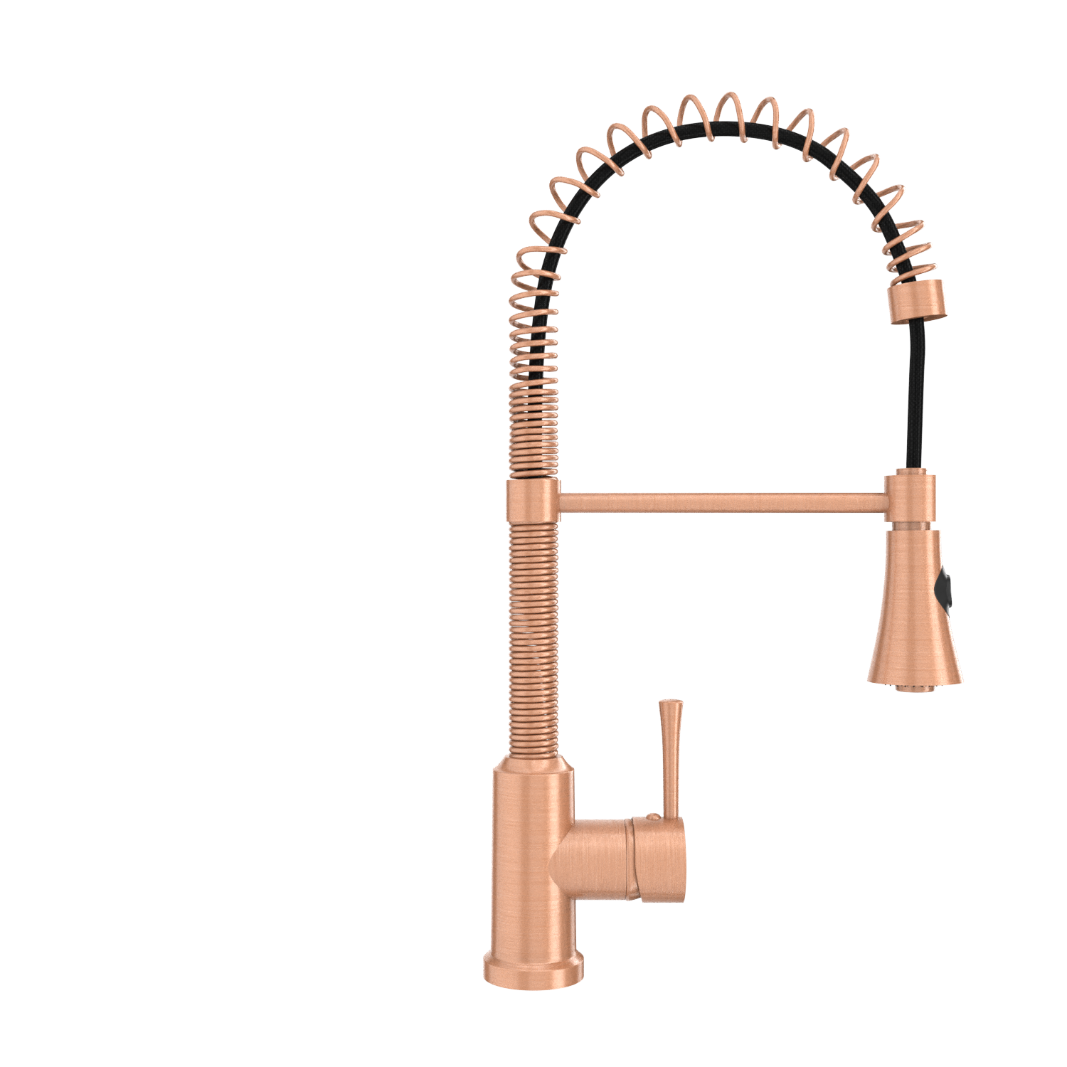Copper Pre-Rinse Spring Kitchen Faucet, Single Level Solid Brass Kitchen Sink Faucets with Pull Down Sprayer - AK96565C
