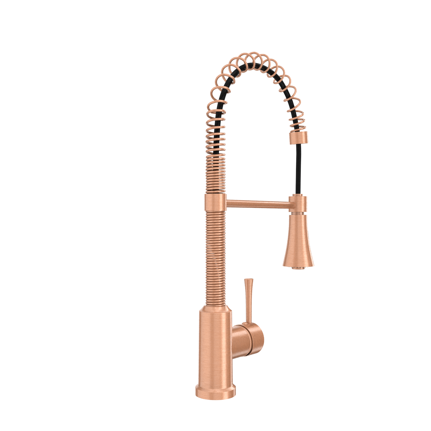 Copper Pre-Rinse Spring Kitchen Faucet, Single Level Solid Brass Kitchen Sink Faucets with Pull Down Sprayer - AK96565C