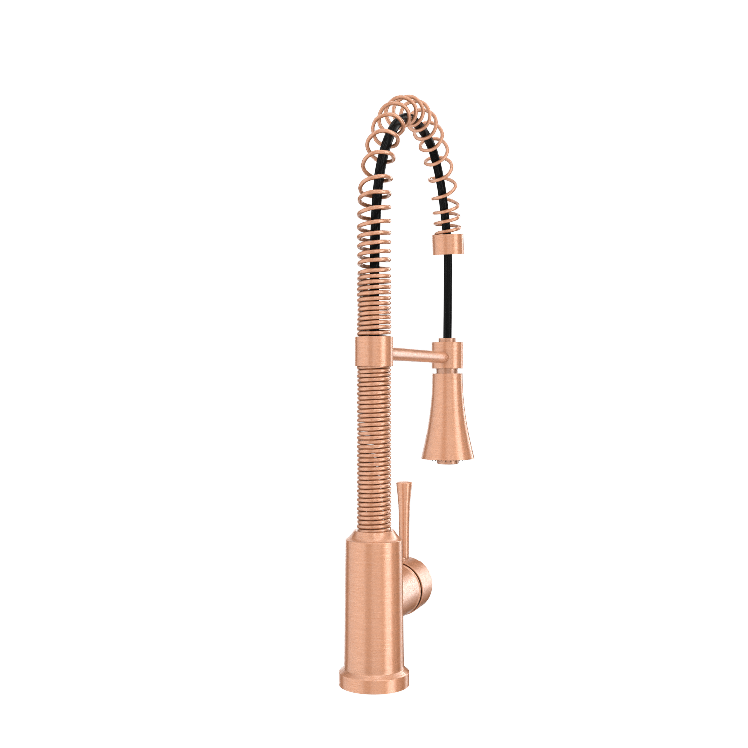 Copper Pre-Rinse Spring Kitchen Faucet, Single Level Solid Brass Kitchen Sink Faucets with Pull Down Sprayer - AK96565C
