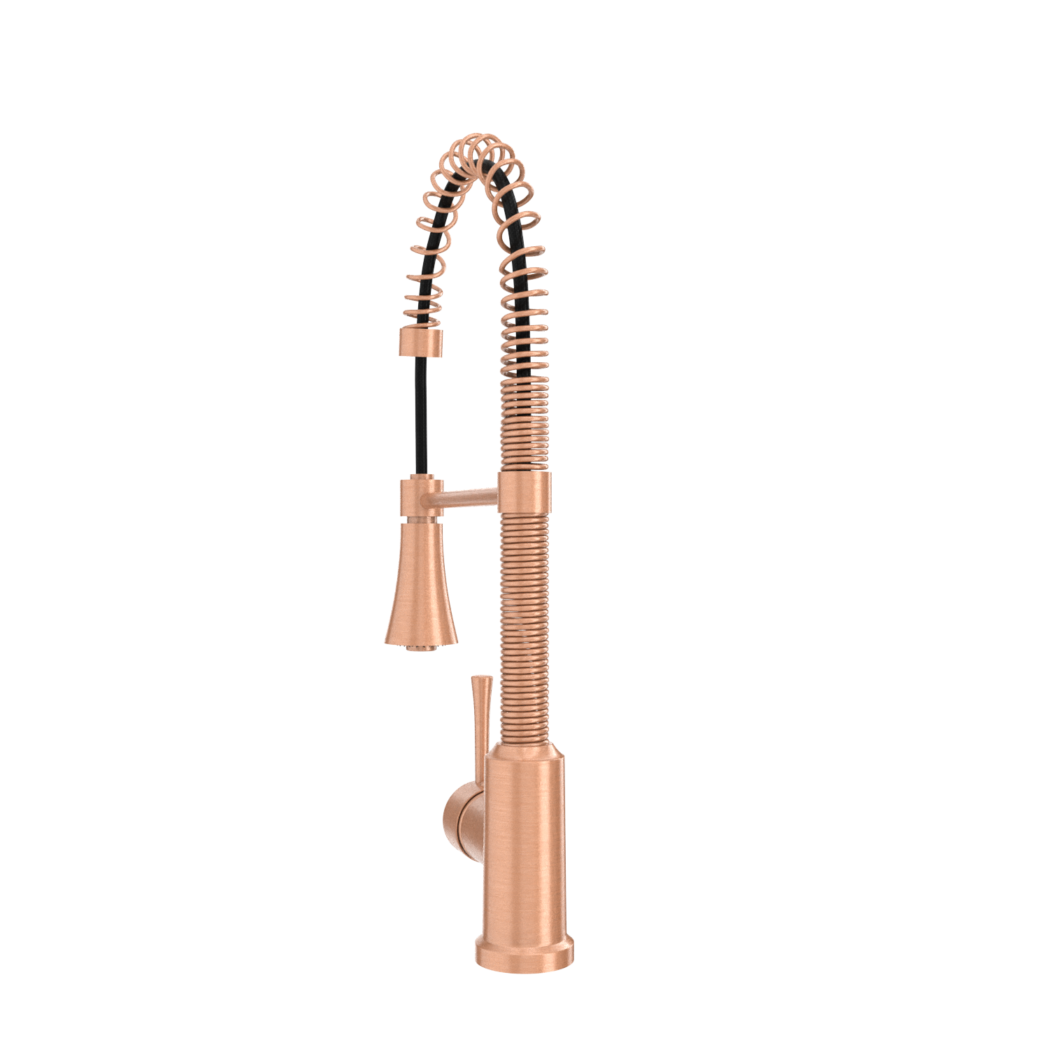 Copper Pre-Rinse Spring Kitchen Faucet, Single Level Solid Brass Kitchen Sink Faucets with Pull Down Sprayer - AK96565C