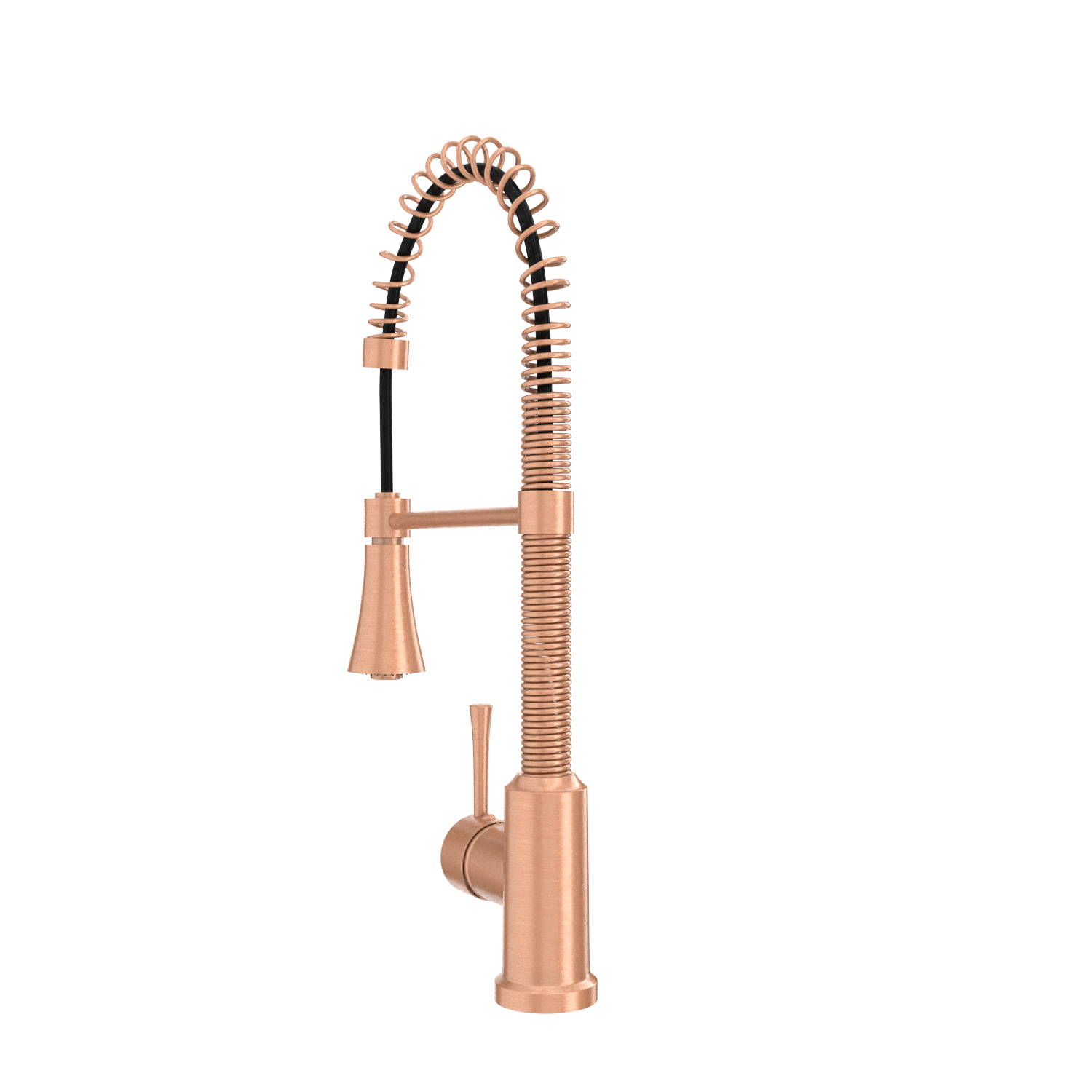 Copper Pre-Rinse Spring Kitchen Faucet, Single Level Solid Brass Kitchen Sink Faucets with Pull Down Sprayer - AK96565C