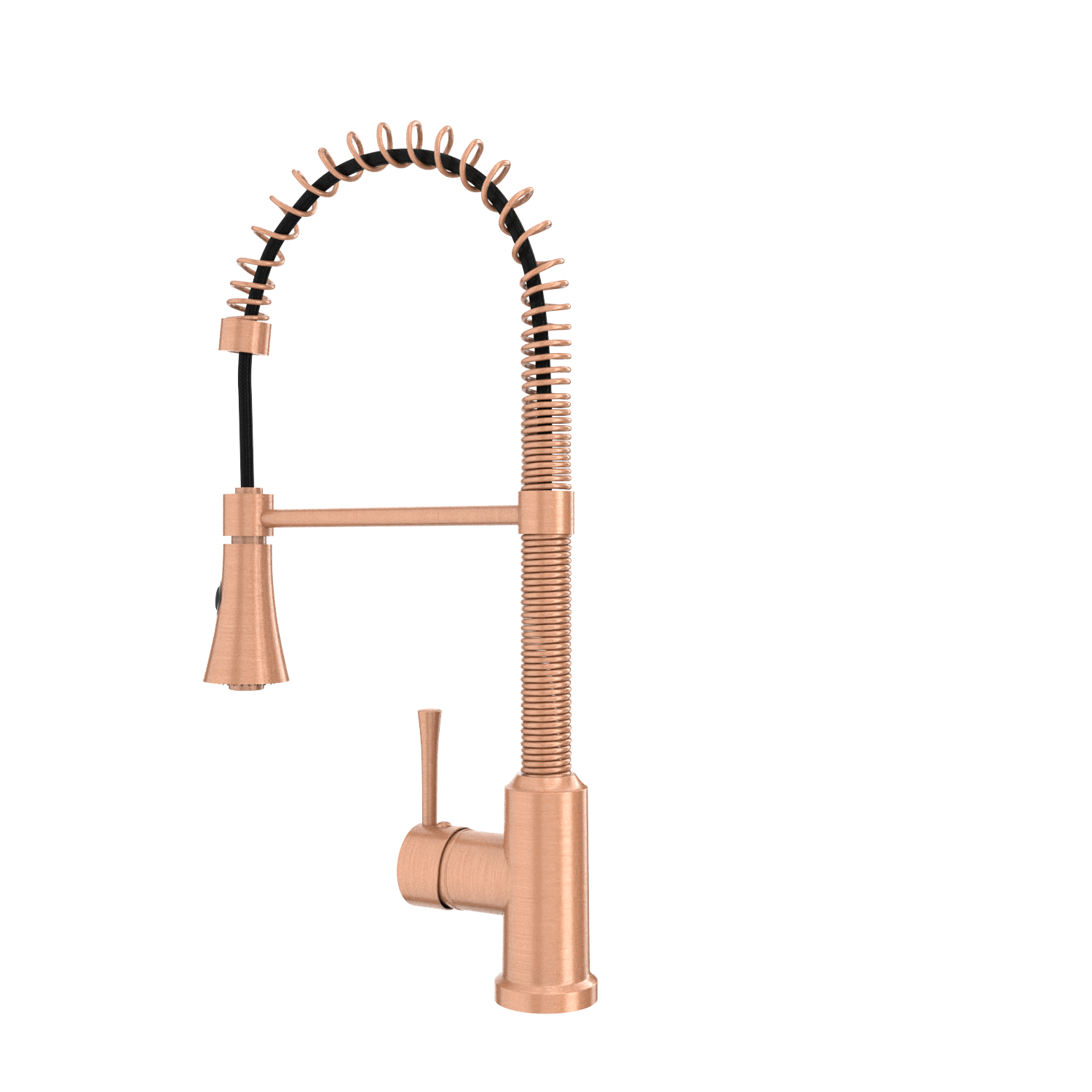 Copper Pre-Rinse Spring Kitchen Faucet, Single Level Solid Brass Kitchen Sink Faucets with Pull Down Sprayer - AK96565C