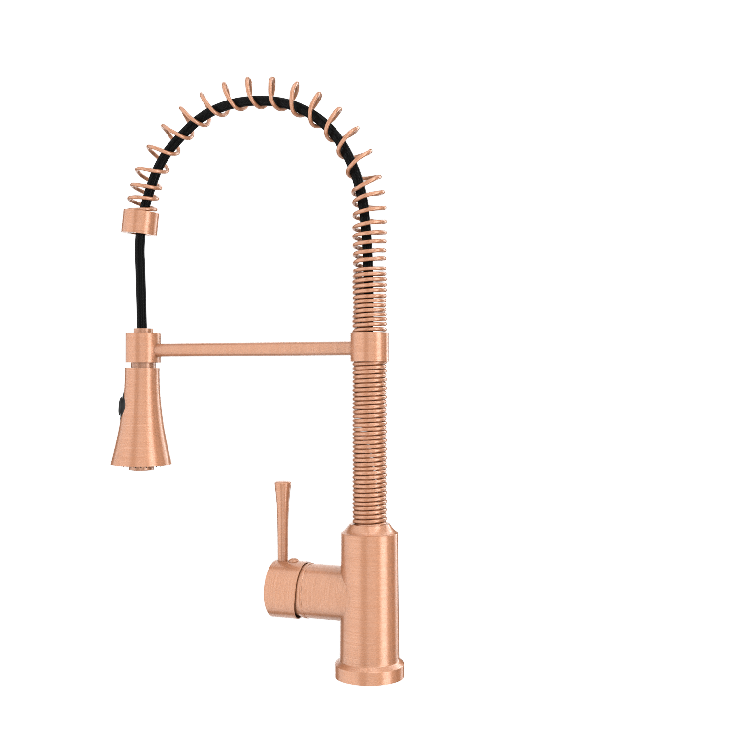 Copper Pre-Rinse Spring Kitchen Faucet, Single Level Solid Brass Kitchen Sink Faucets with Pull Down Sprayer - AK96565C