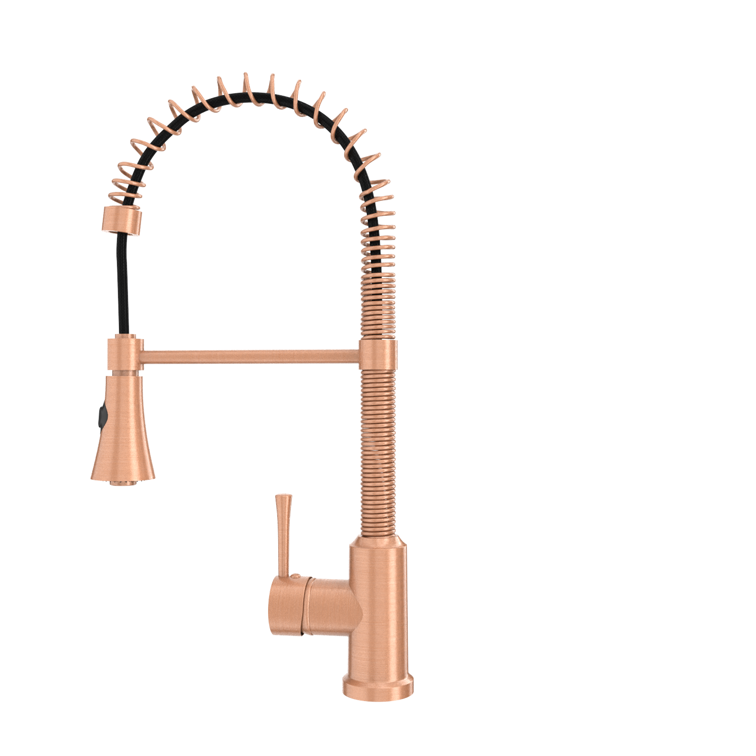 Copper Pre-Rinse Spring Kitchen Faucet, Single Level Solid Brass Kitchen Sink Faucets with Pull Down Sprayer - AK96565C