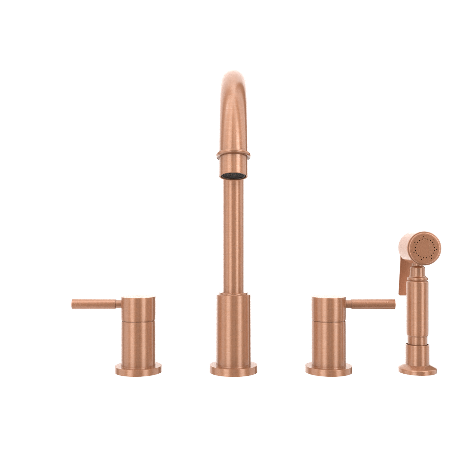 Two-Handles Copper Widespread Kitchen Faucet with Side Sprayer - AK96866