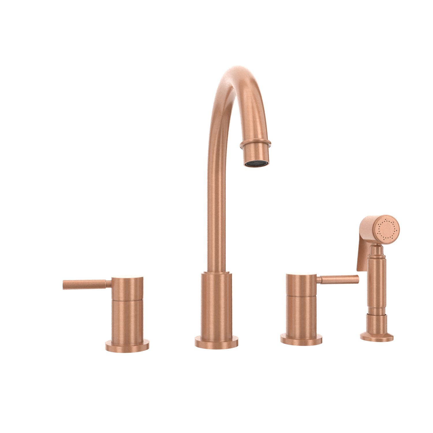Two-Handles Copper Widespread Kitchen Faucet with Side Sprayer - AK96866