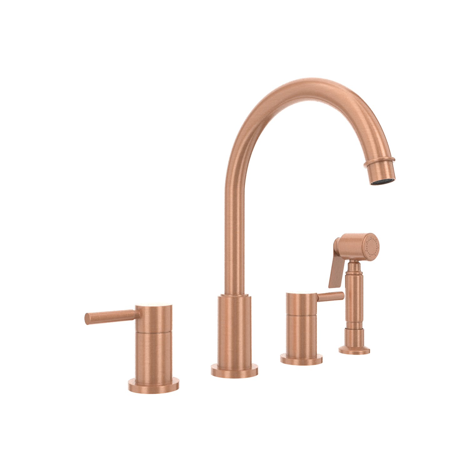 Two-Handles Copper Widespread Kitchen Faucet with Side Sprayer - AK96866