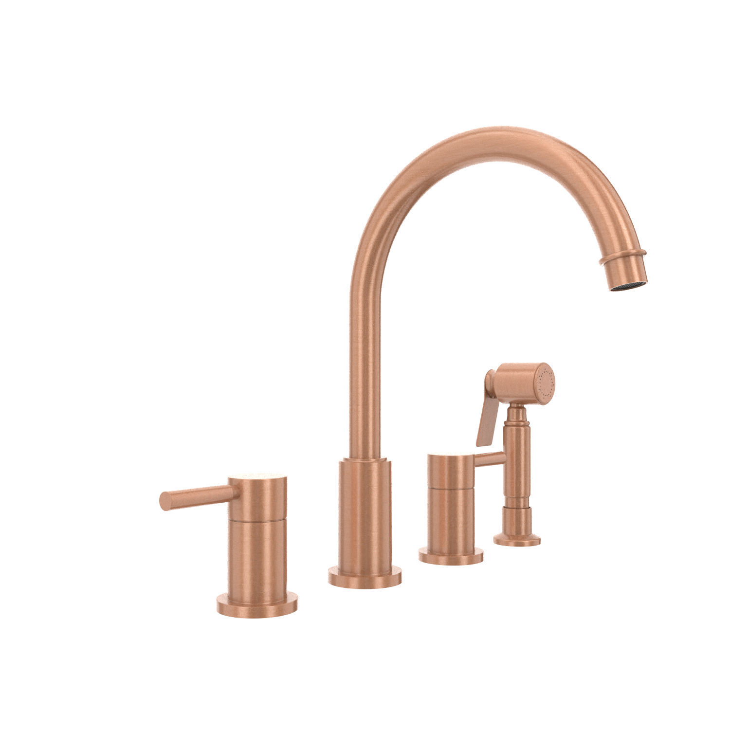 Two-Handles Copper Widespread Kitchen Faucet with Side Sprayer - AK96866