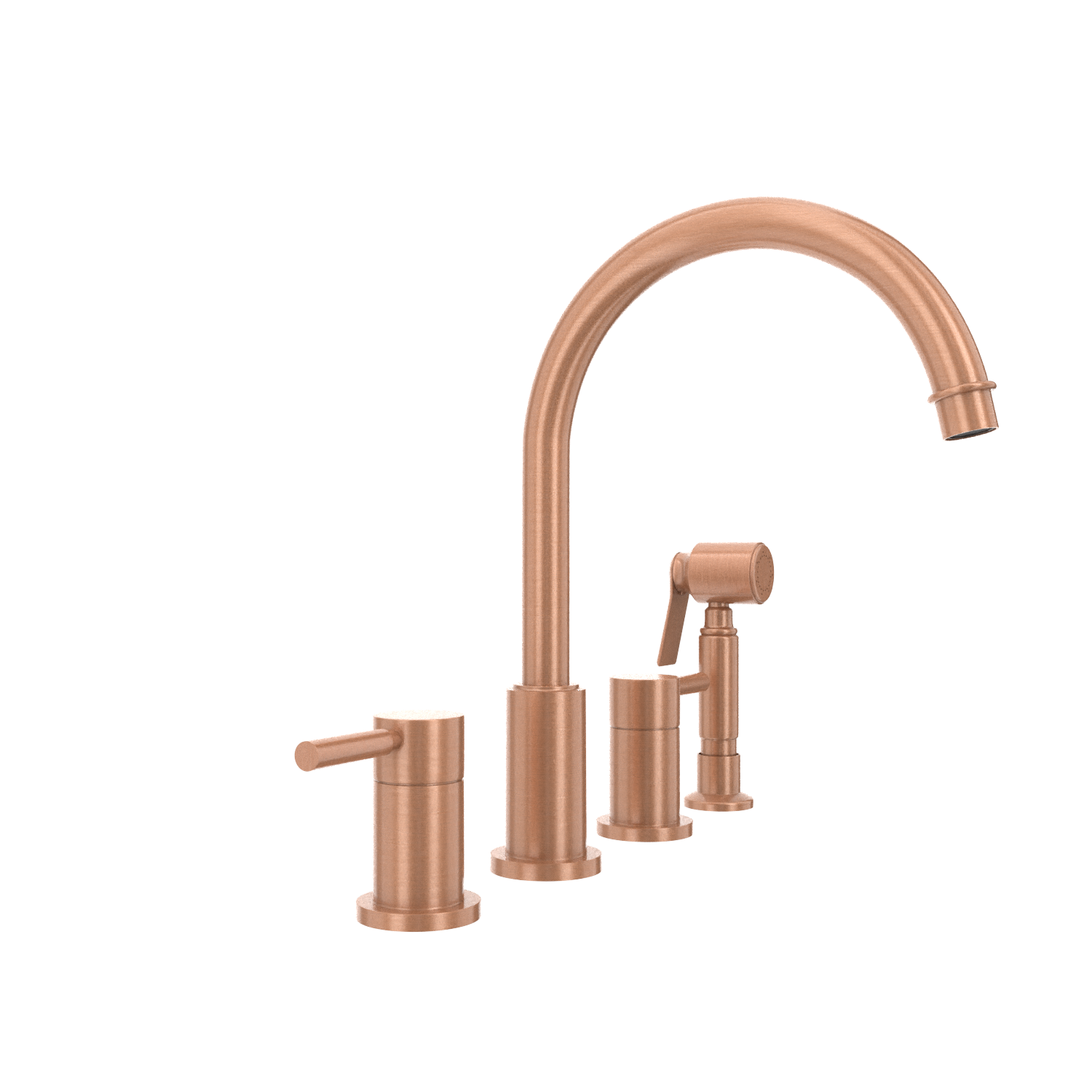 Two-Handles Copper Widespread Kitchen Faucet with Side Sprayer - AK96866