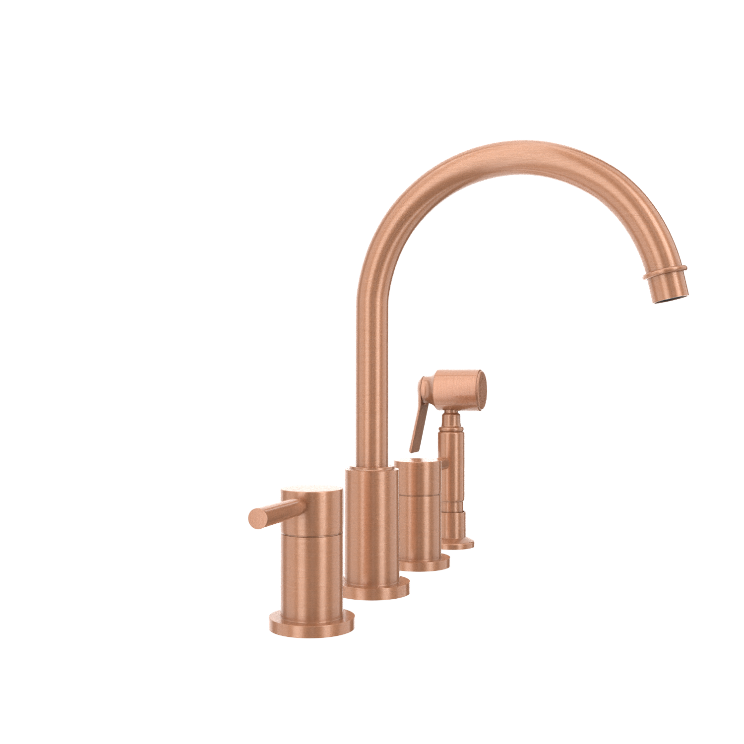 Two-Handles Copper Widespread Kitchen Faucet with Side Sprayer - AK96866
