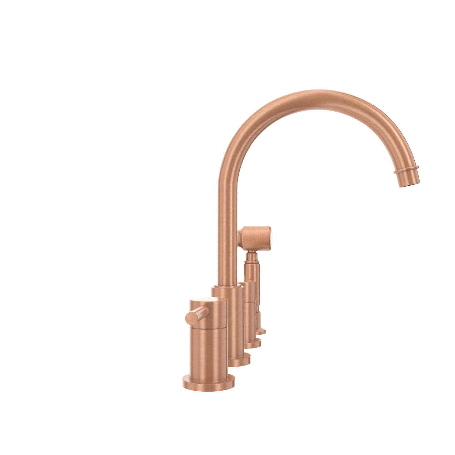 Two-Handles Copper Widespread Kitchen Faucet with Side Sprayer - AK96866