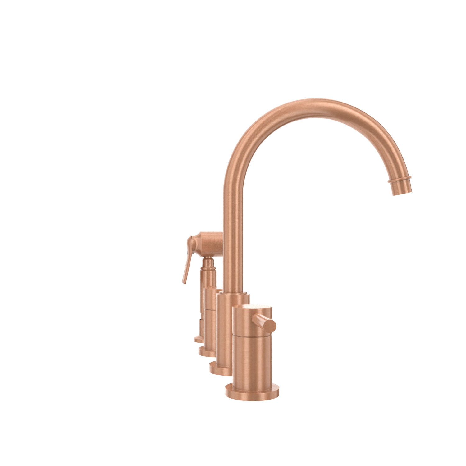 Two-Handles Copper Widespread Kitchen Faucet with Side Sprayer - AK96866