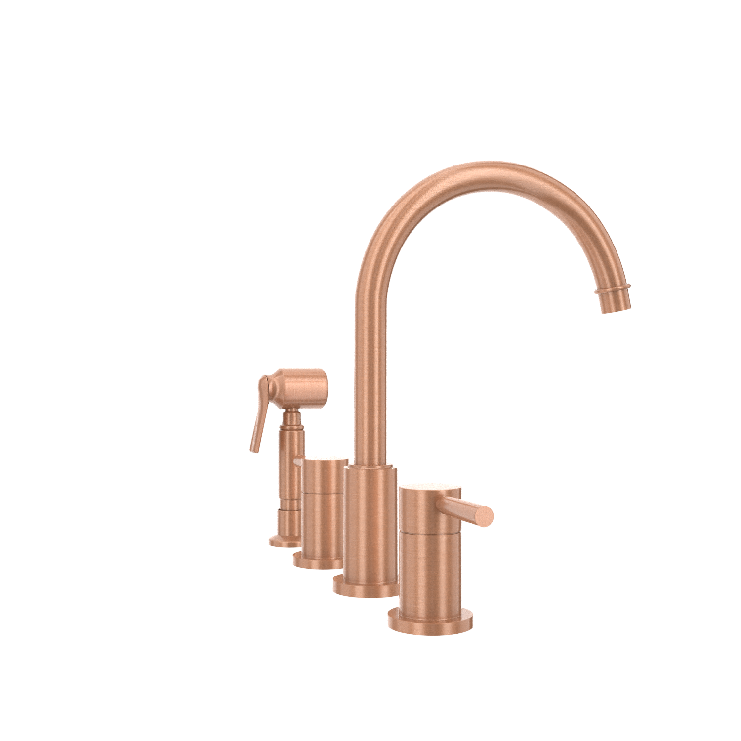 Two-Handles Copper Widespread Kitchen Faucet with Side Sprayer - AK96866