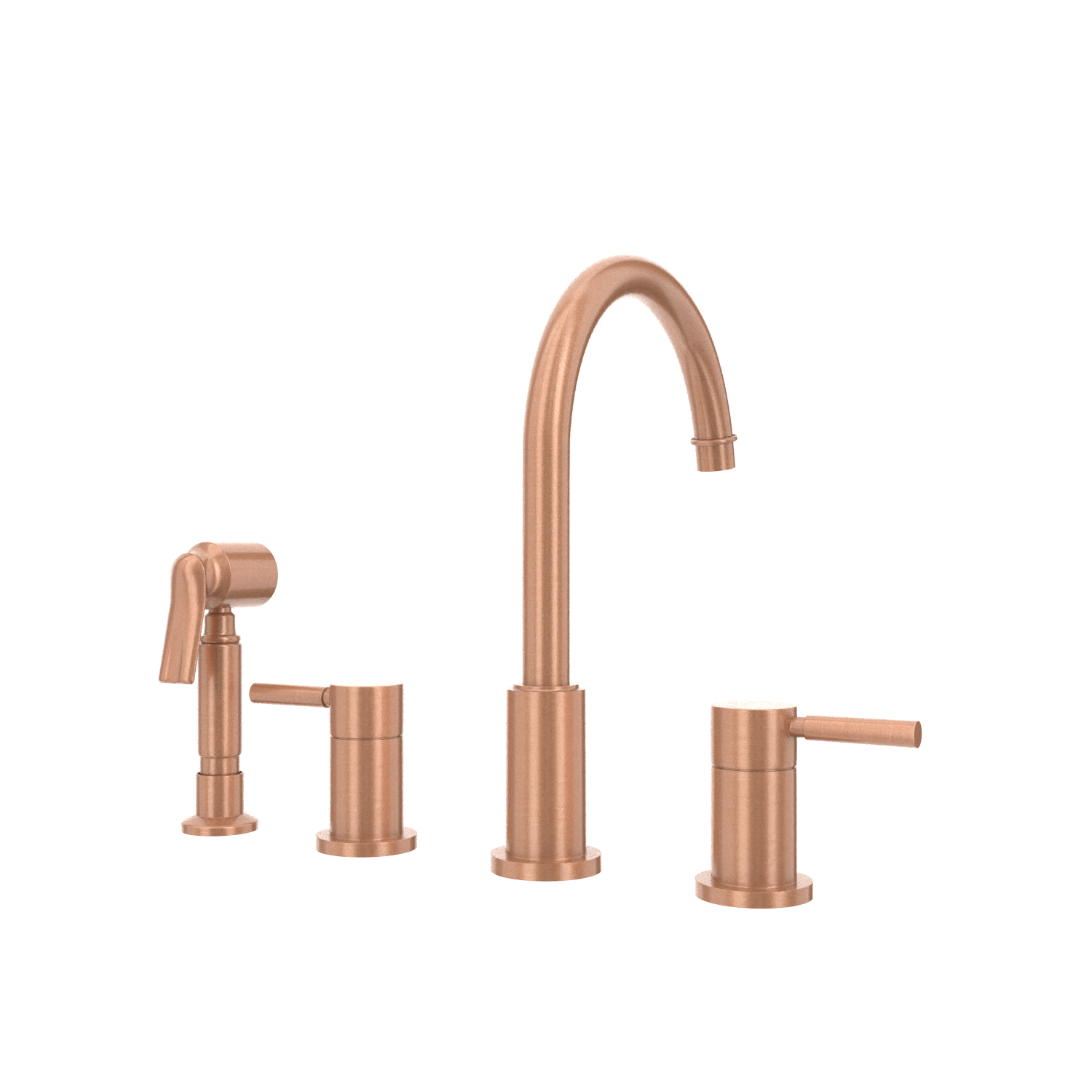Two-Handles Copper Widespread Kitchen Faucet with Side Sprayer - AK96866