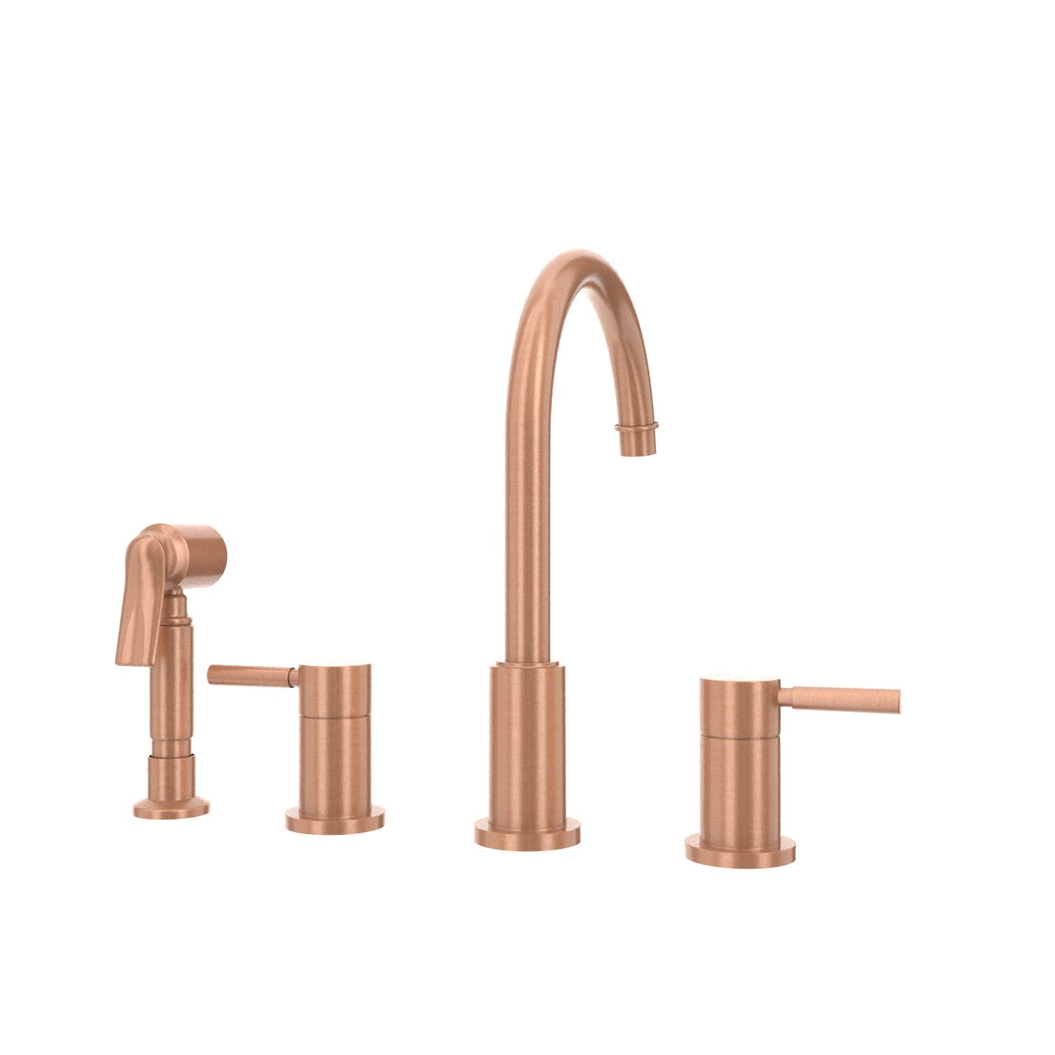 Two-Handles Copper Widespread Kitchen Faucet with Side Sprayer - AK96866