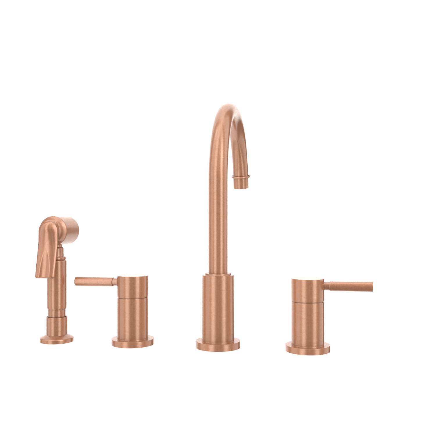 Two-Handles Copper Widespread Kitchen Faucet with Side Sprayer - AK96866