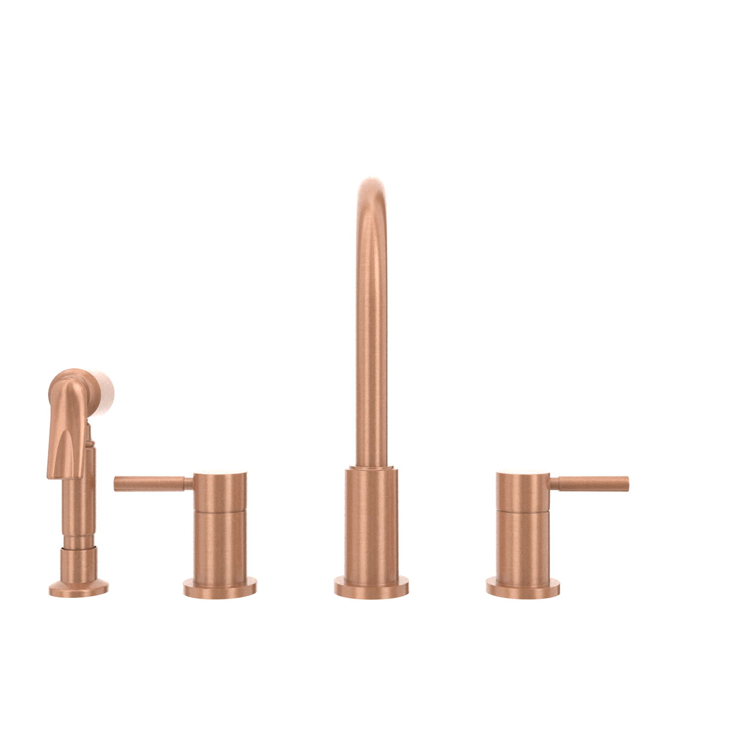 Two-Handles Copper Widespread Kitchen Faucet with Side Sprayer - AK96866
