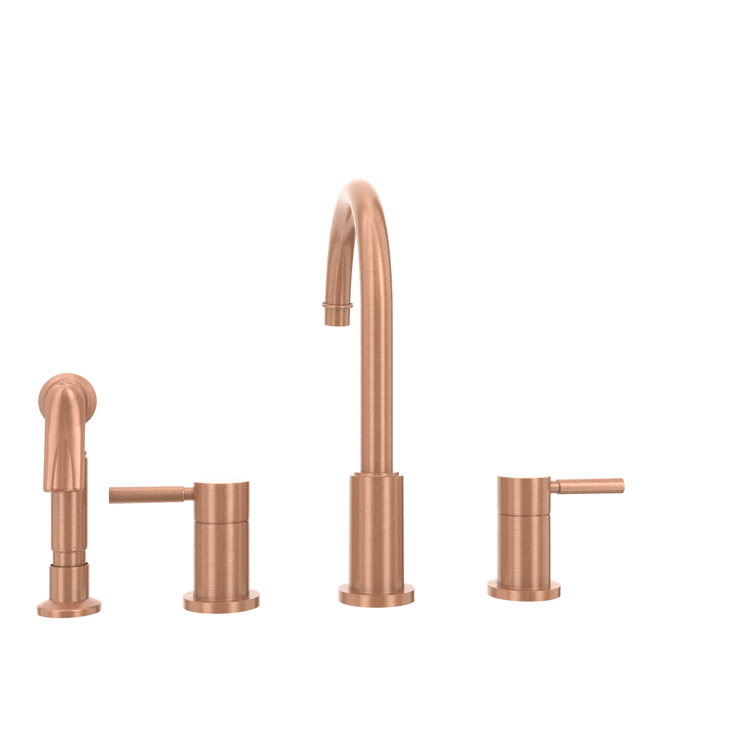 Two-Handles Copper Widespread Kitchen Faucet with Side Sprayer - AK96866