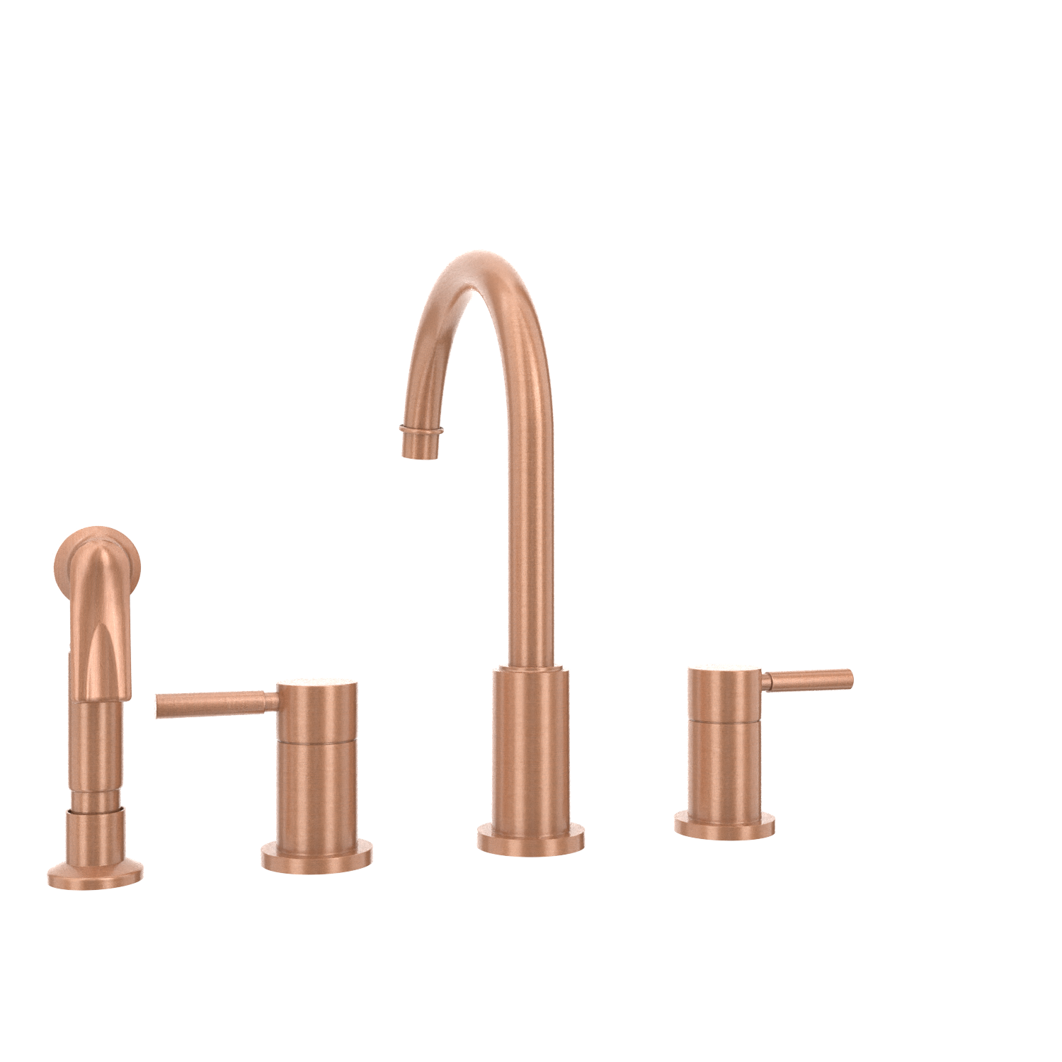 Two-Handles Copper Widespread Kitchen Faucet with Side Sprayer - AK96866