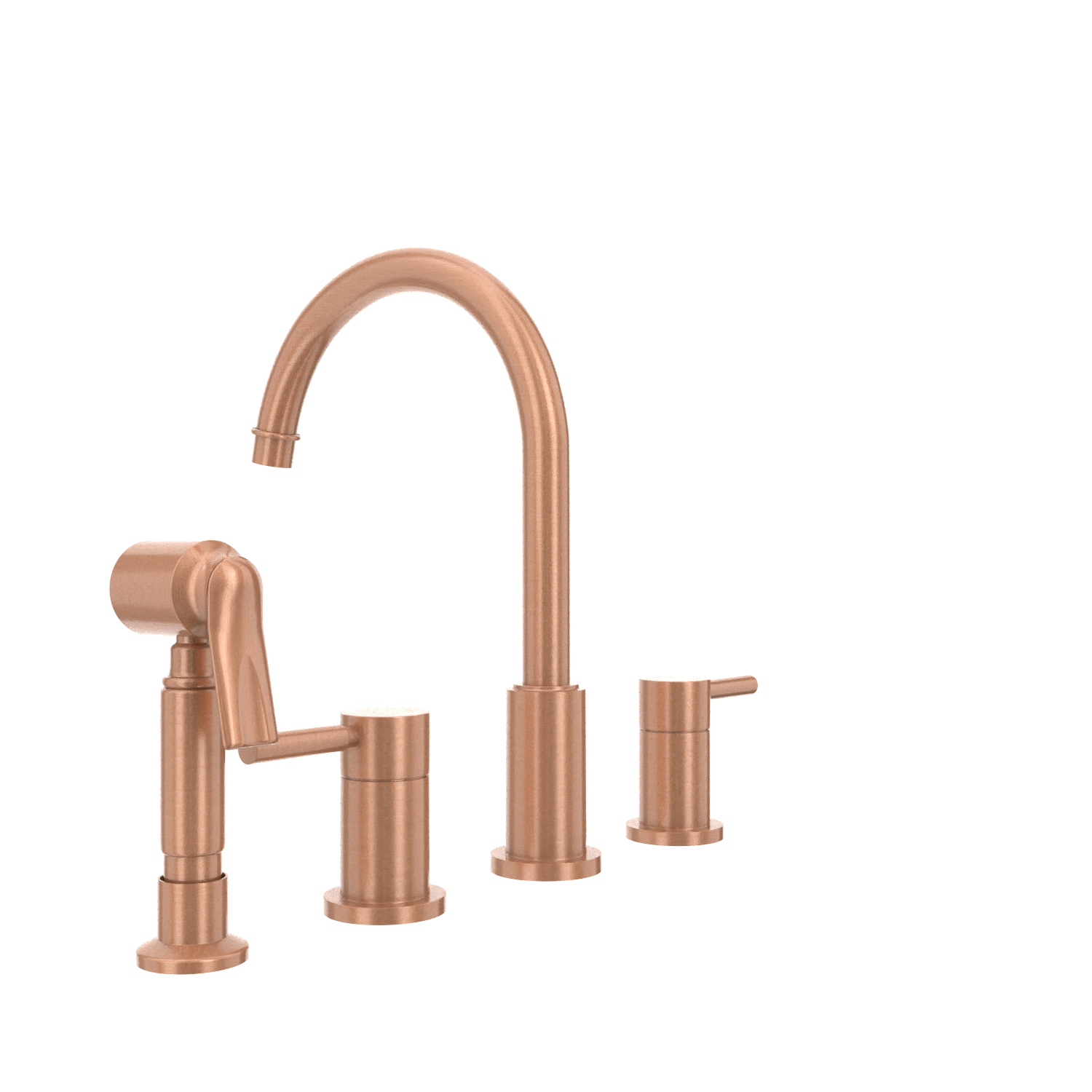 Two-Handles Copper Widespread Kitchen Faucet with Side Sprayer - AK96866