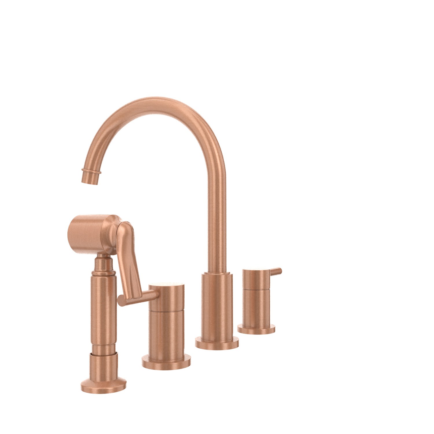 Two-Handles Copper Widespread Kitchen Faucet with Side Sprayer - AK96866