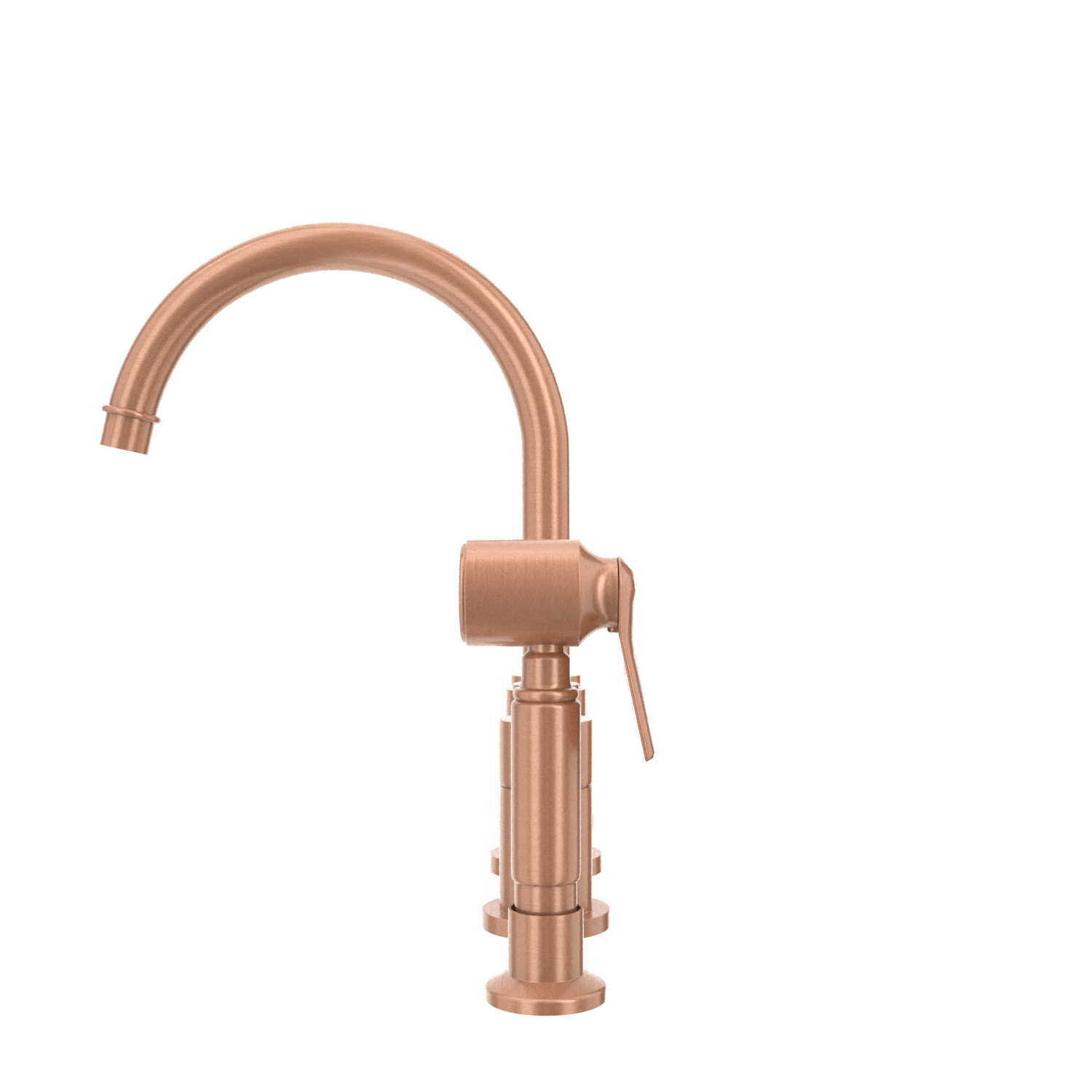 Two-Handles Copper Widespread Kitchen Faucet with Side Sprayer - AK96866