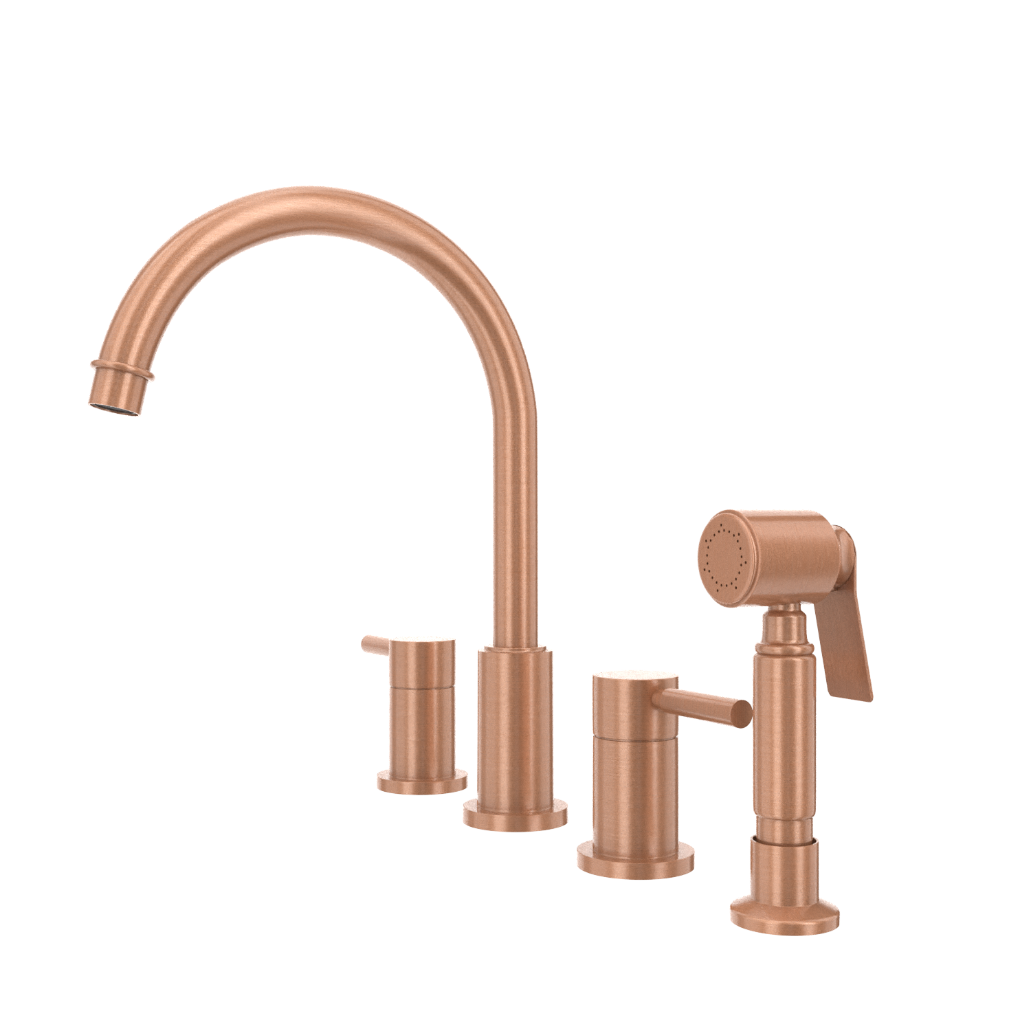 Two-Handles Copper Widespread Kitchen Faucet with Side Sprayer - AK96866