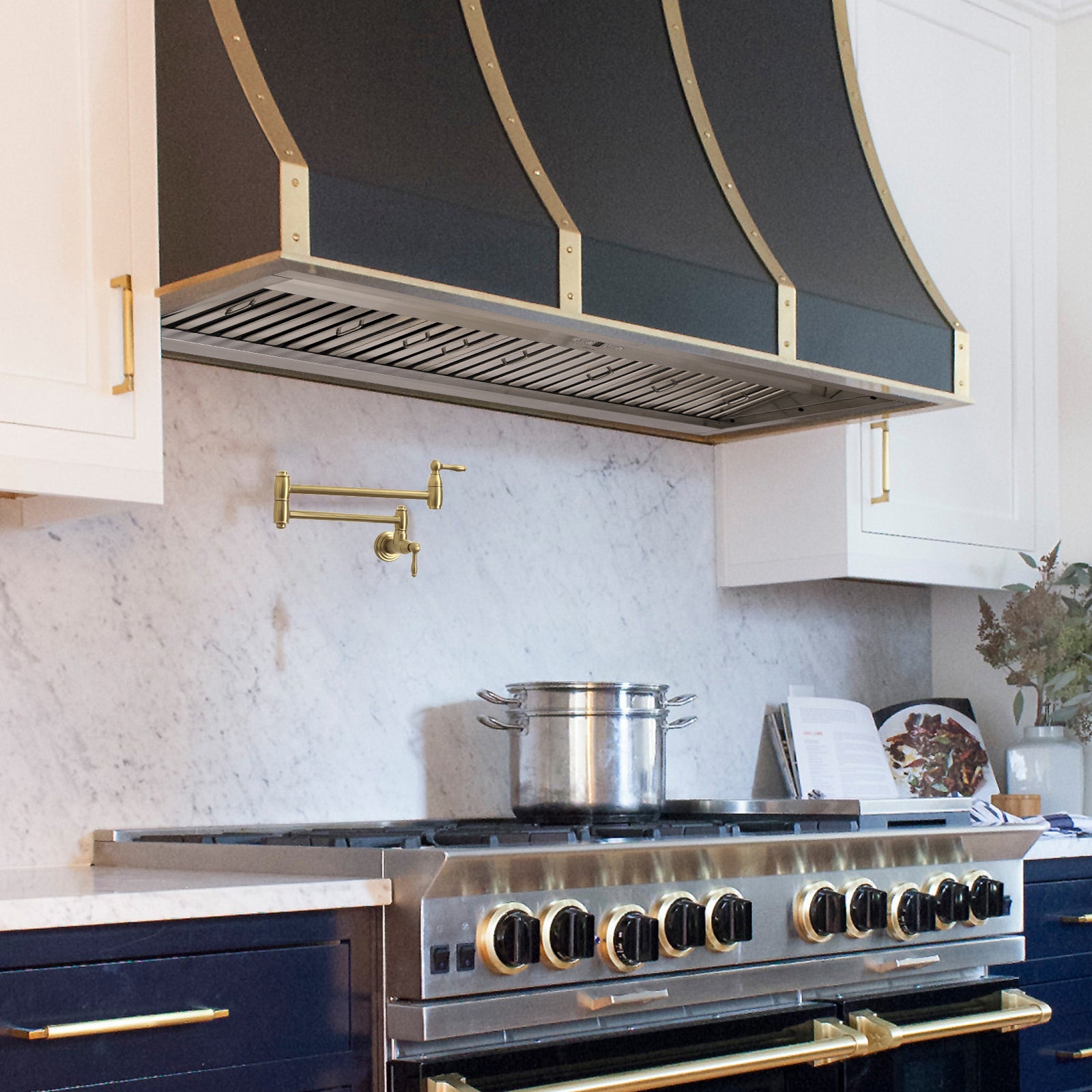 48“ Range Hood Insert, Ultra Quiet Stainless Steel 8" Ducted with 600 CFM Powerful Suction-NX-19IL-48