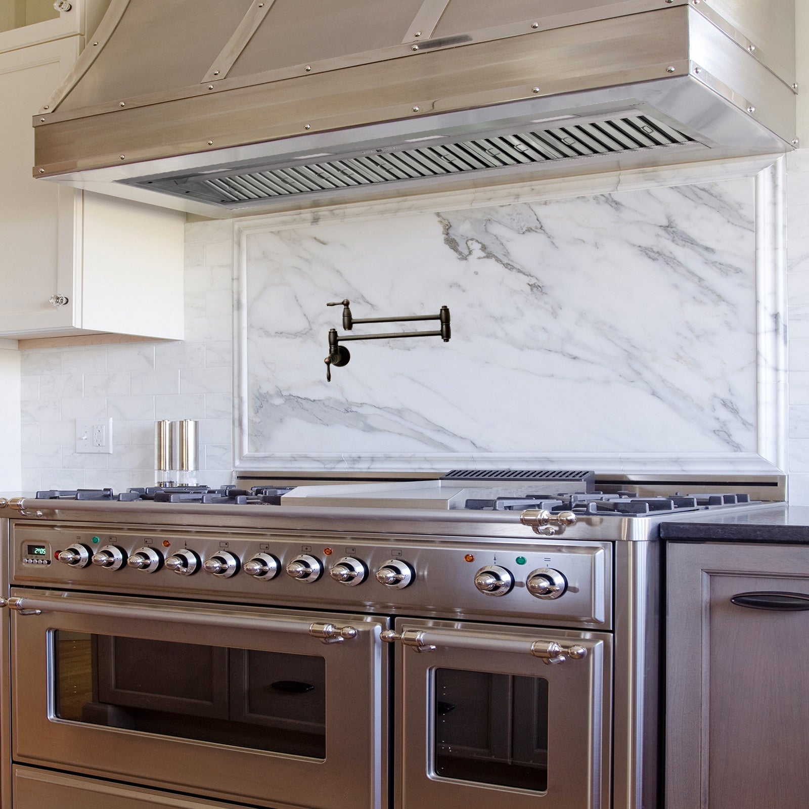 54“ Range Hood Insert, Ultra Quiet Stainless Steel 8" Ducted with 600 CFM Powerful Suction-NX-19IL-54