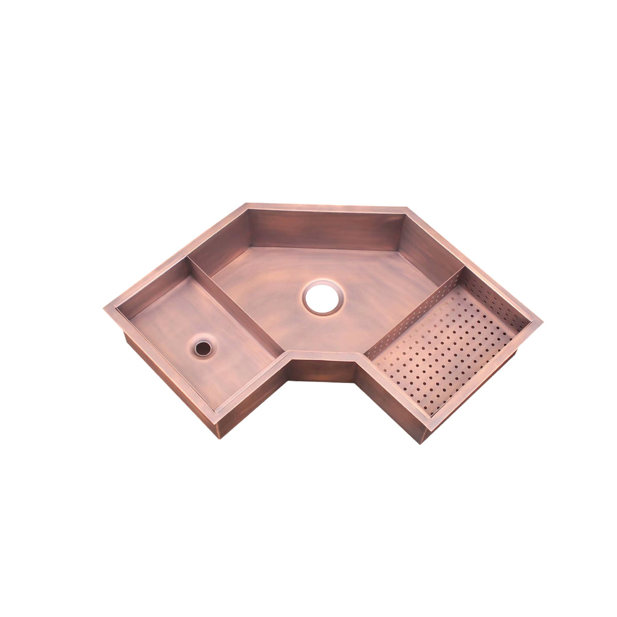 Akicon Custom Copper Corner Kitchen Sink - AKS701-C