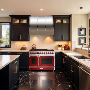 48“ Freestanding Custom Gas Range with 8 Sealed Burners Cooktop, Rapid Convection Oven, Natural Gas/LP Convertible - AK-G48N05A-A1
