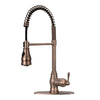 Copper Pre-Rinse Spring Kitchen Faucet, Single Level Solid Brass Kitchen Sink Faucets with Pull Down Sprayer - AK96518C