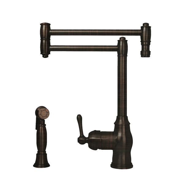 One-Handle Copper Pot Filler Kitchen Faucet with Side Sprayer - AK96918P1