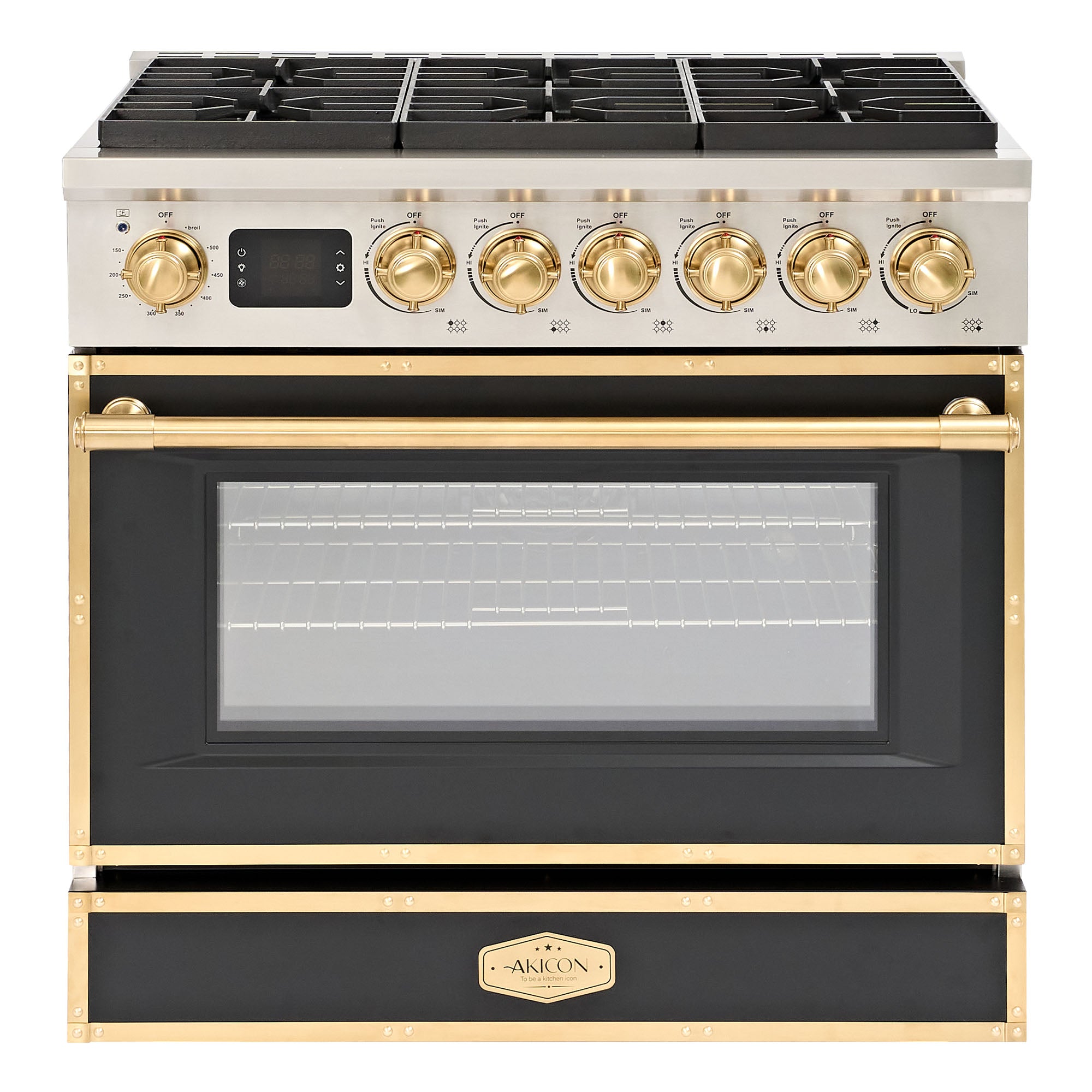 36 Inch Freestanding Gas Range with 6 Sealed Burners Cooktop, Rapid Convection Oven, Natural Gas/LP Convertible