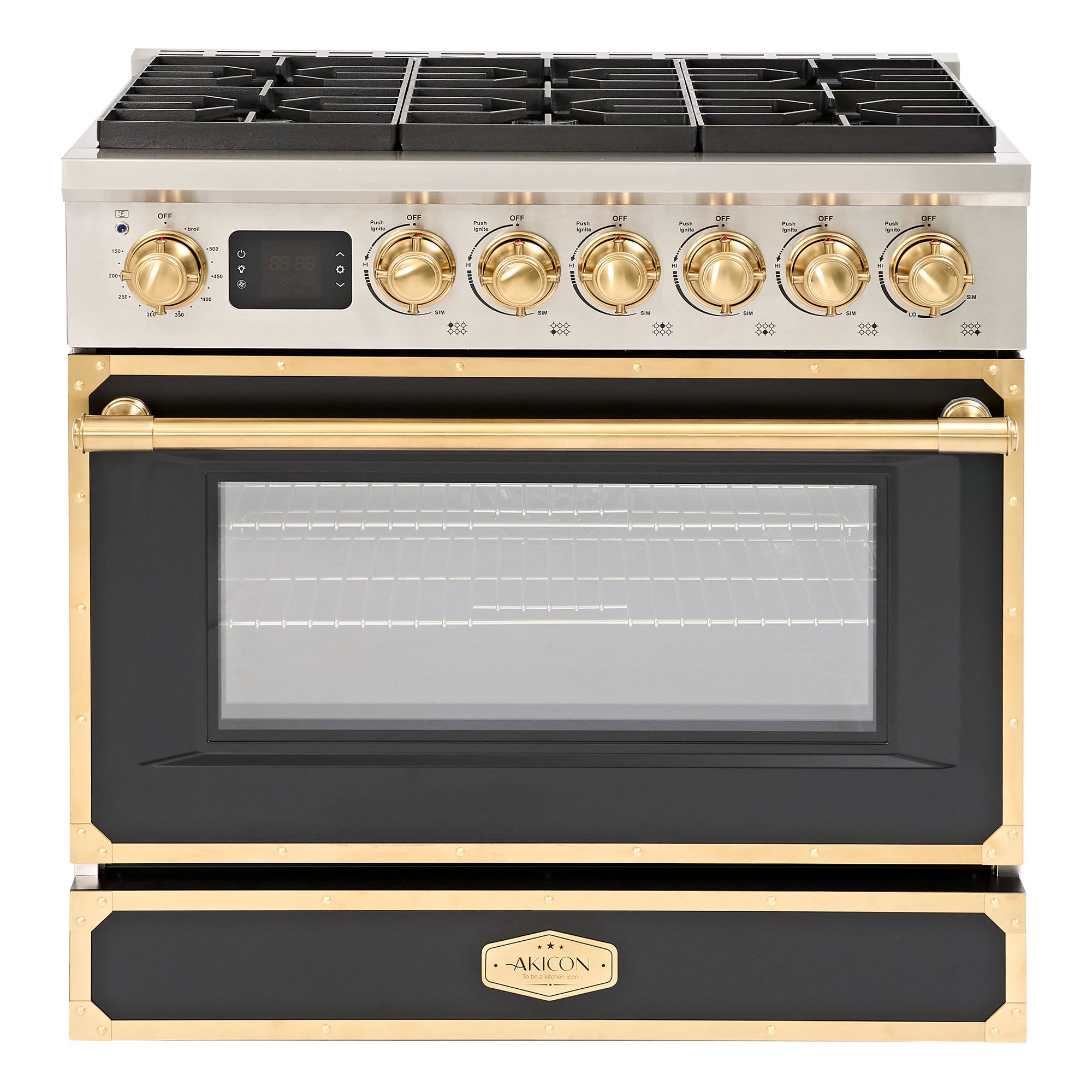 36 Inch Freestanding Gas Range with 6 Sealed Burners Cooktop, Rapid Convection Oven, Natural Gas/LP Convertible