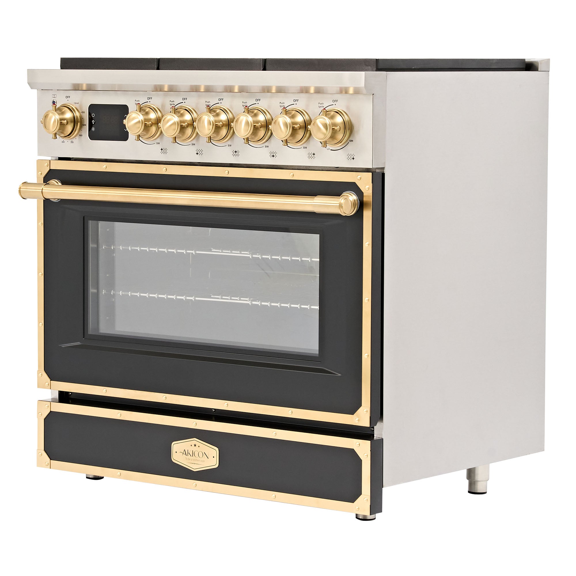36 Inch Freestanding Gas Range with 6 Sealed Burners Cooktop, Rapid Convection Oven, Natural Gas/LP Convertible