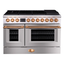 48" Freestanding Gas Range with 8 Sealed Burners Cooktop, Rapid Convection Oven, Natural Gas/LP Convertible - AK-G48N05A-BS