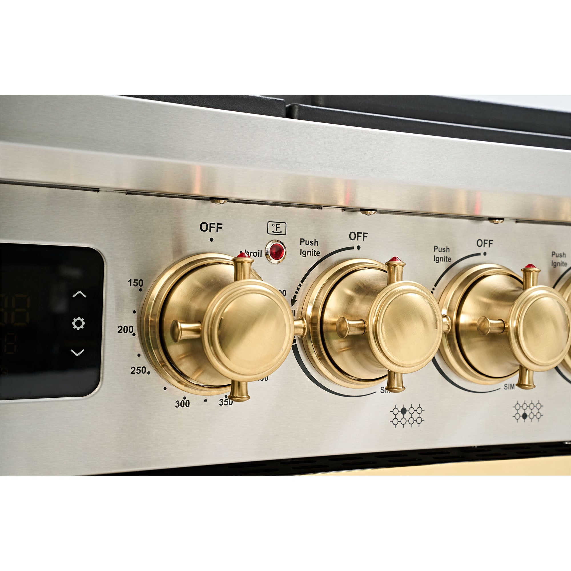 48“ Freestanding Gas Range with 8 Sealed Burners Cooktop, Rapid Convection Oven, Natural Gas/LP Convertible
