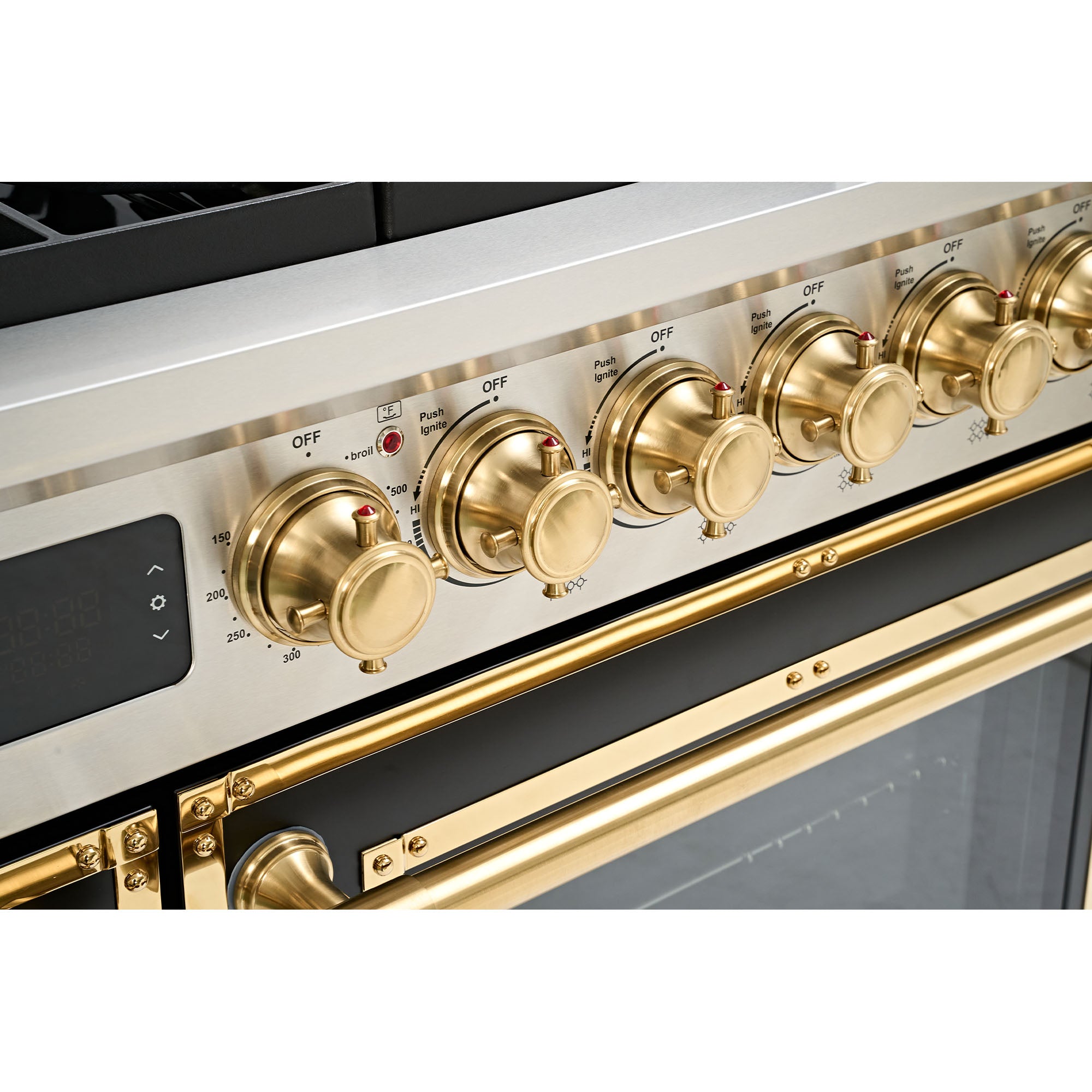 48“ Freestanding Gas Range with 8 Sealed Burners Cooktop, Rapid Convection Oven, Natural Gas/LP Convertible