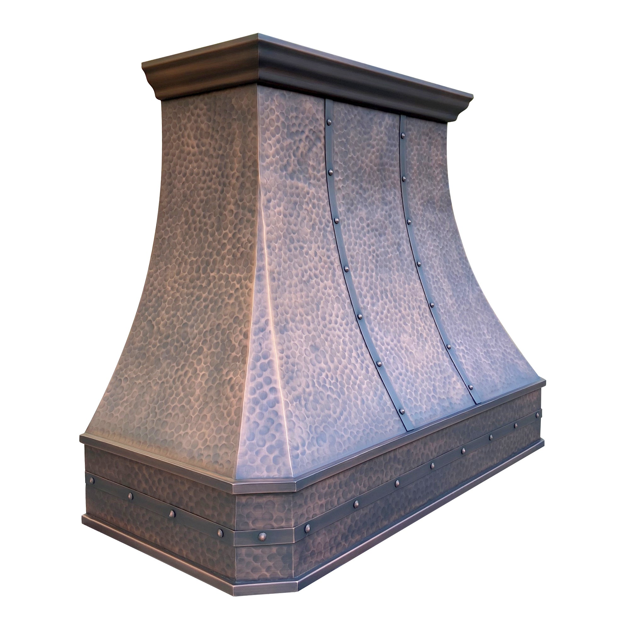 Rustic copper range hood