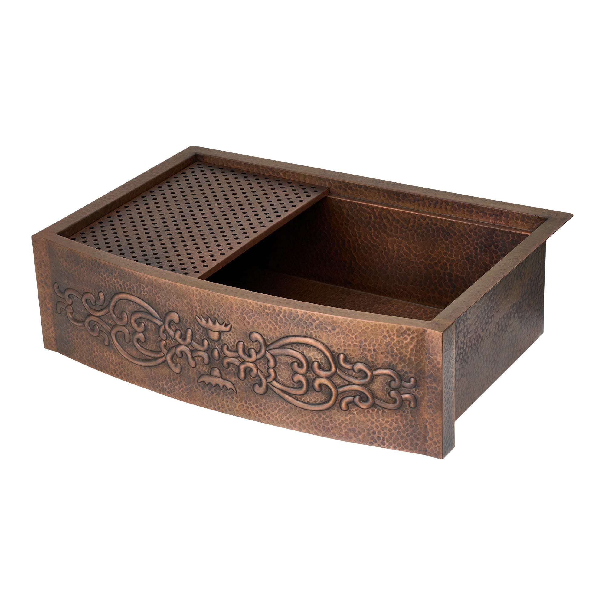 Akicon Single Bowl Farmhouse Apron Copper Kitchen Sink - AKS507-C