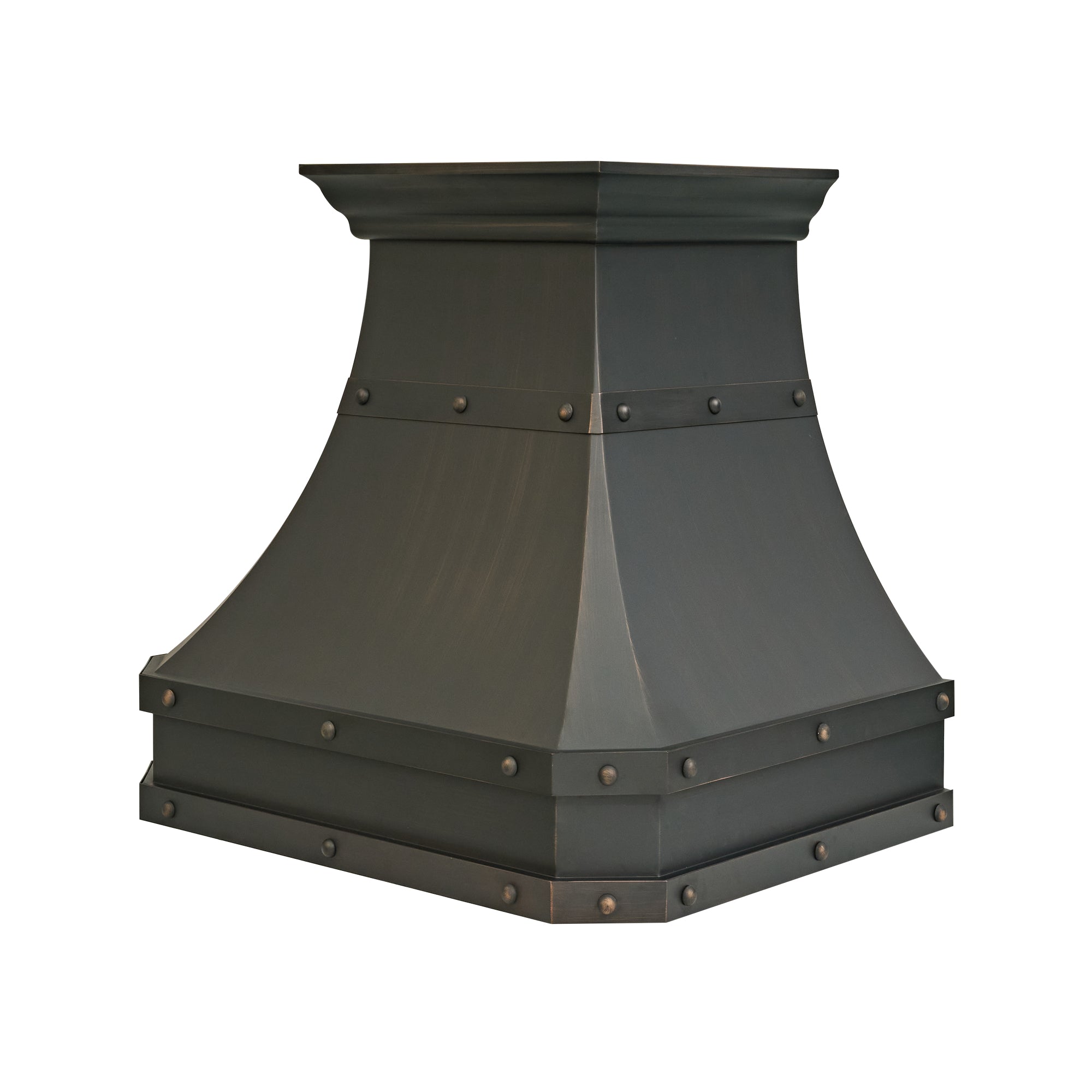 Akicon Custom Handcrafted Classic Copper Range Hood with Straps