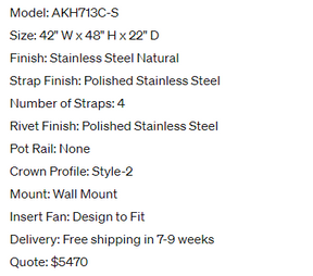 Akicon Custom Stainless Steel Range Hood for Christina Houston