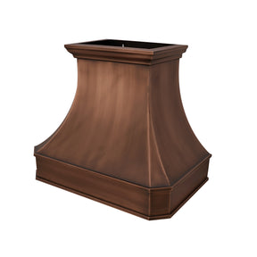 36"W * 30"H * 21"D Instock Dark Antique Copper Smooth Range Hood with 600 CFM Insert, Dimmable Lighting & Delay Shut-Off
