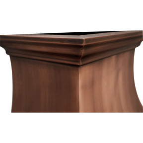 36"W * 30"H * 21"D Instock Dark Antique Copper Smooth Range Hood with 600 CFM Insert, Dimmable Lighting & Delay Shut-Off