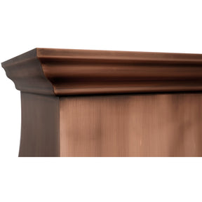 36"W * 30"H * 21"D Instock Dark Antique Copper Smooth Range Hood with 600 CFM Insert, Dimmable Lighting & Delay Shut-Off