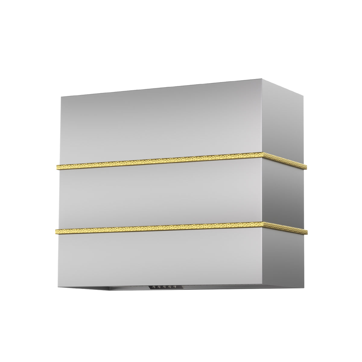 36" Center-Band Stainless Steel Range Hood with Copper Trim